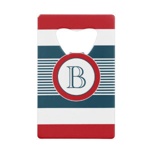 Monogram design wallet bottle opener
