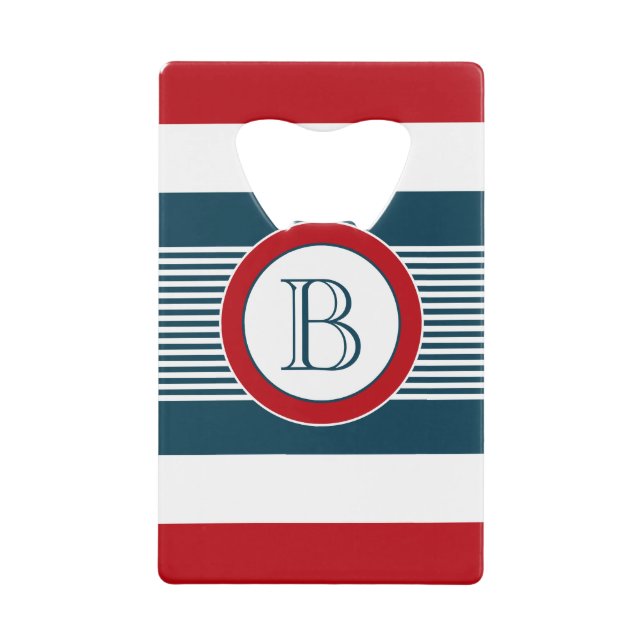 Monogram design wallet bottle opener (Front)