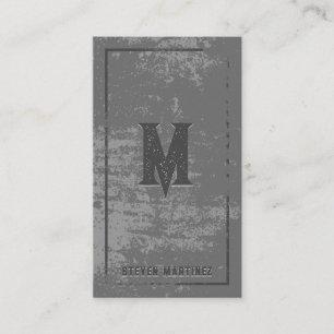 Monogram Distressed Grunge Background Business Card