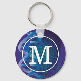 Monogram DNA Fingerprint Science Keychain