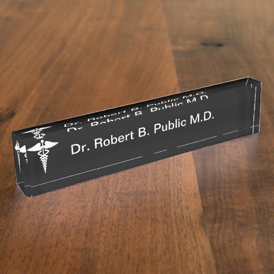 Monogram Doctor Desk Name Plate Zazzle Ca