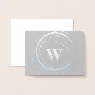 Monogram Dot Circle   Stationary Foil Card