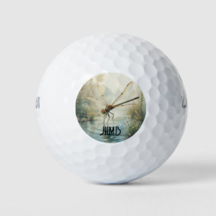 Monogram Dragonfly Dragonflies Golf Balls