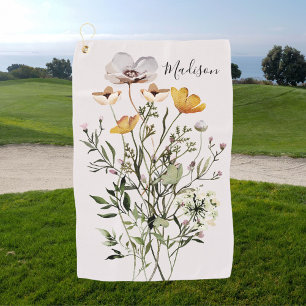 Monogram Dried Wildflower Bouquet Golf Towel