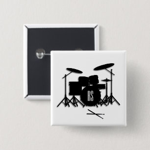 Monogram Drum Set 2 Inch Square Button