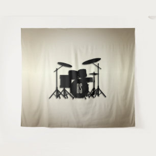 Monogram Drum Set Antique Gold Tapestry