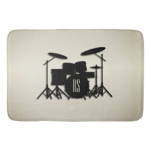 Monogram Drum Set Gold Bath Mat
