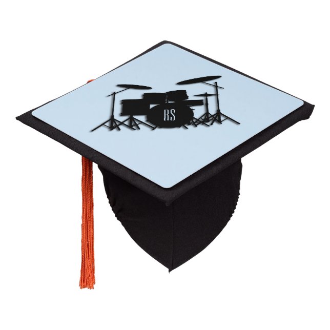 Monogram Drum Set Graduation Cap Topper (Angled)