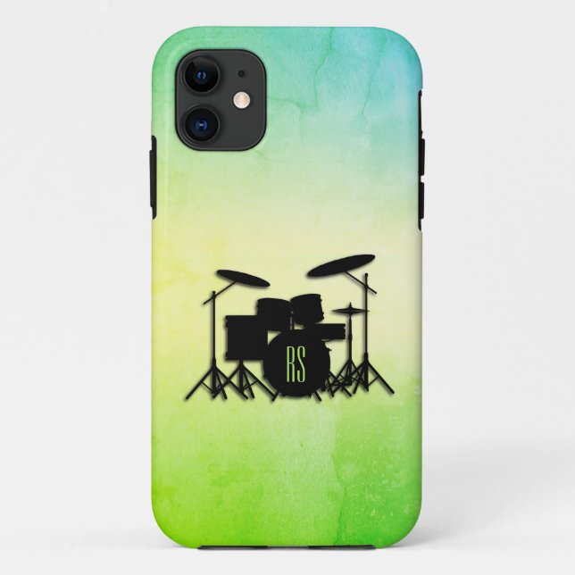 Monogram Drum Set Green Case-Mate iPhone Case (Back)