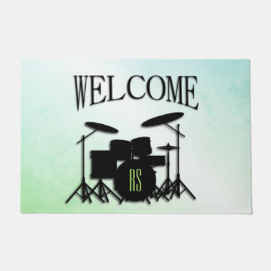 Monogram Drum Set Green Doormat