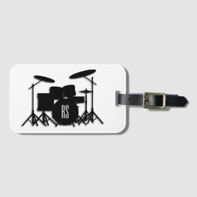 Monogram Drum Set Luggage Tag (Front Horizontal)