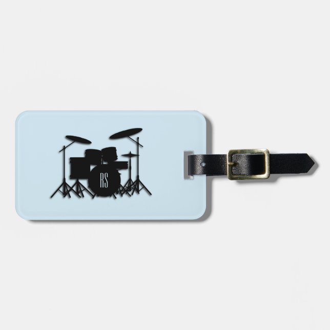 Monogram Drum Set Luggage Tag (Front Horizontal)