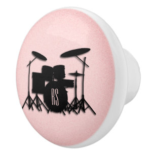 Monogram Drum Set Music Design  Ceramic Knob