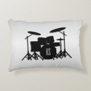 Monogram Drum Set Silver Accent Pillow