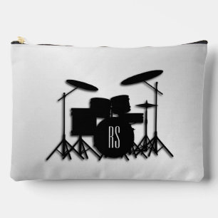 Monogram Drum Set Silver Accessory Pouch