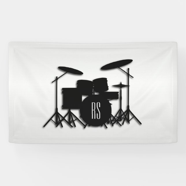 Monogram Drum Set Silver Banner (Horizontal)
