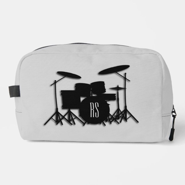 Monogram Drum Set Silver Dopp Kit (Front)