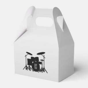 Monogram Drum Set Silver Favor Box