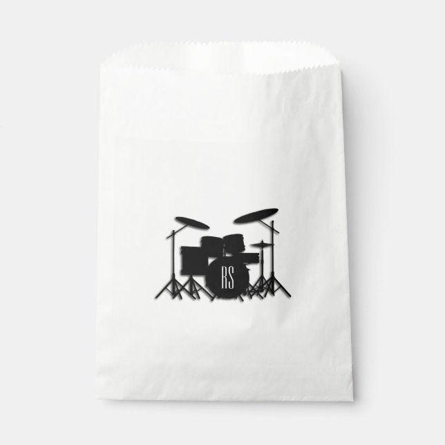 Monogram Drum Set Silver Favour Bag (Front)