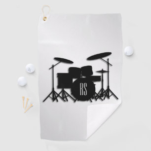 Monogram Drum Set Silver Golf Towel