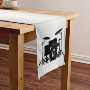 Monogram Drum Set Silver Long Table Runner