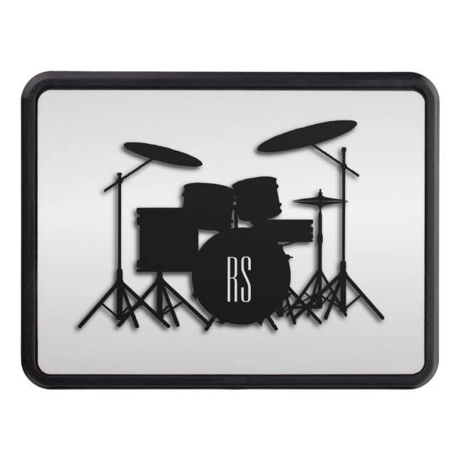 Monogram Drum Set Silver Trailer Hitch Cover (Front)