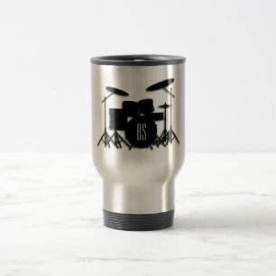 Monogram Drum Set Silver Travel Mug