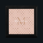 Monogram Dusty Rose Foil Gold Dots Gift Box<br><div class="desc">Modern faux rose gold dots against a dusty pink blush makes a beautiful design and gift for the holidays.  Easily customize monogram initial,  and name to suit your request.</div>