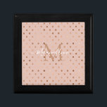 Monogram Dusty Rose Foil Gold Dots Gift Box<br><div class="desc">Modern faux rose gold dots against a dusty pink blush makes a beautiful design and gift for the holidays.  Easily customize monogram initial,  and name to suit your request.</div>