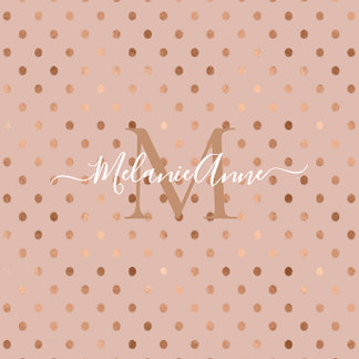 Monogram Dusty Rose Foil Gold Dots Gift Box
