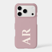 Monogram Dusty Rose Ivory Initials Minimalist Chic
