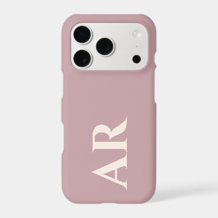 Monogram Dusty Rose Ivory Initials Minimalist Chic
