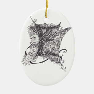 Monogram E Ceramic Ornament