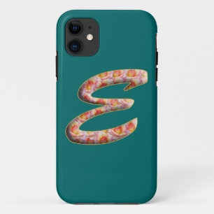 Monogram E in Roses Pattern Iphone 5 Case