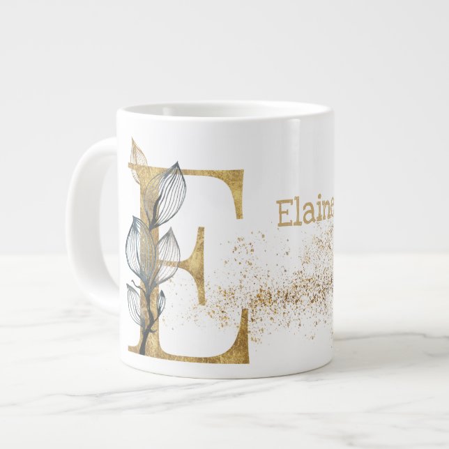 Monogram "E" Jumbo Mug Soup Ice Cream (Front Left)