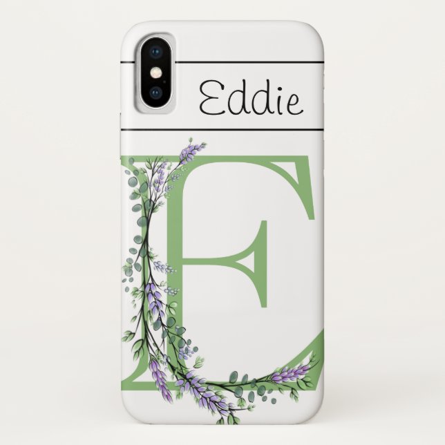 Monogram E Lavender Eucalyptus Case-Mate iPhone Case (Back)