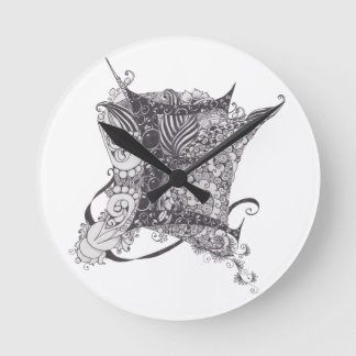 Monogram E Round Clock