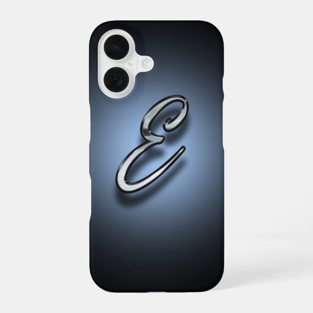 Monogram E Spotlight Background iPhone 16 Case (Back)