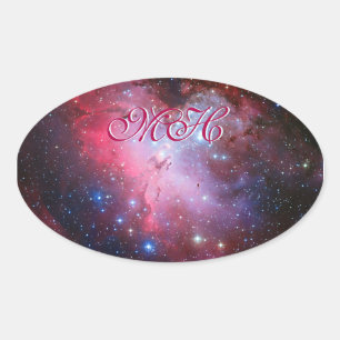 Monogram - Eagle Nebula, Pillars of Creation Oval Sticker