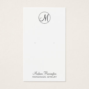 Monogram Earring Jewellery Display Card