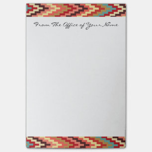 Monogram Earth Tones Ikat Chevron Zig Zag Pattern Post-it Notes
