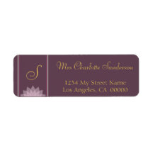 Monogram Eggplant et Blush Pink Adresse de retour