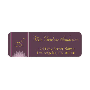Monogram Eggplant et Blush Pink Adresse de retour