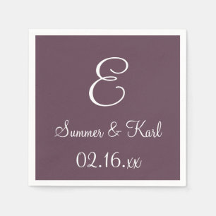 Monogram Eggplant Top Monochrome Napkins