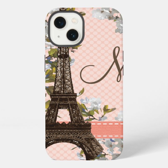 Monogram Eiffel Tower Parisian iPhone Case (Back)