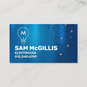 Monogram Electrician Electrical Contractor Business Card