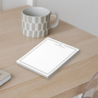 Monogram Elegant Black & White Border Stationery