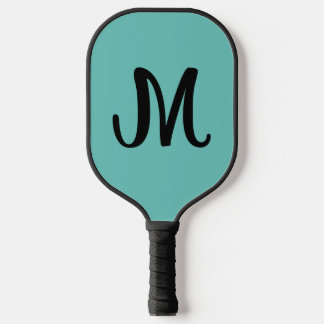 MONOGRAM ELEGANT BLUE SCRIPT PICKLEBALL PADDLE