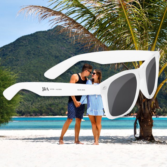 monogram elegant chocolate wedding favour  sunglasses (Creator Uploaded)