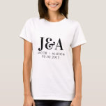 monogram elegant chocolate wedding favour T-Shirt<br><div class="desc">Designed by The Arty Apples Limited</div>